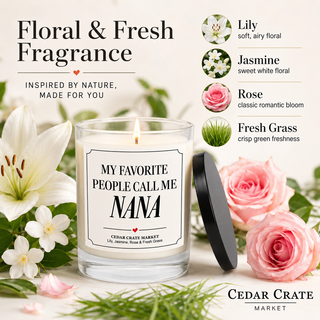 Nana Floral Candle - My Favorite People Call Me Nana