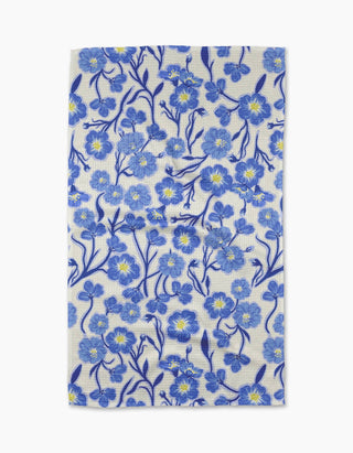 Geometry Primavera Blooms Tea Towel – Blue Wildflower Kitchen Towel