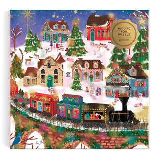 Joy Laforme Twinkletown Express 1000-Piece Foil Puzzle | Christmas Puzzle