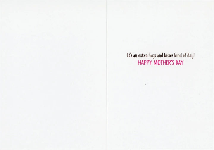 Golden Puppy w/ Pink Flower Mother's Day Card