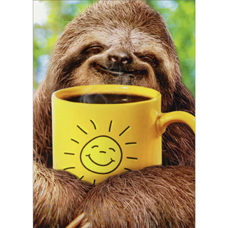 Greeting Card Sloth w/ Coffee