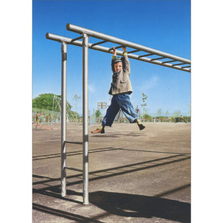 Little Boy Hanging From Monkey Bars Encouragement