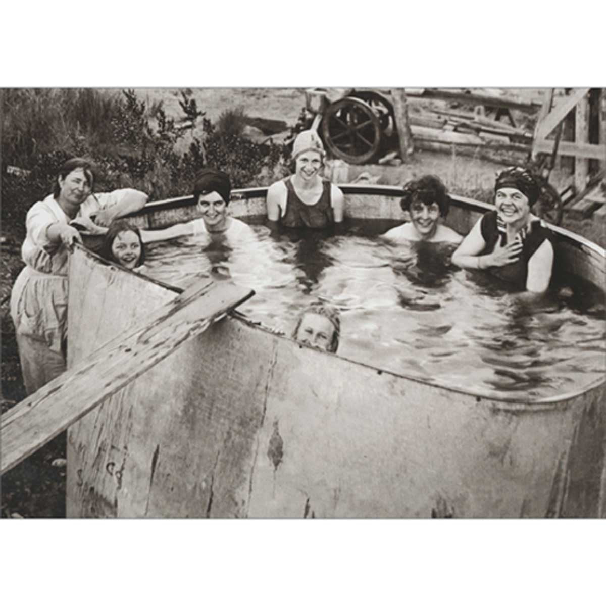 Women in Water Tank Birthday Card