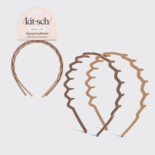 Recycled Plastic Zig Zag Headband 2-Pack — Neutral