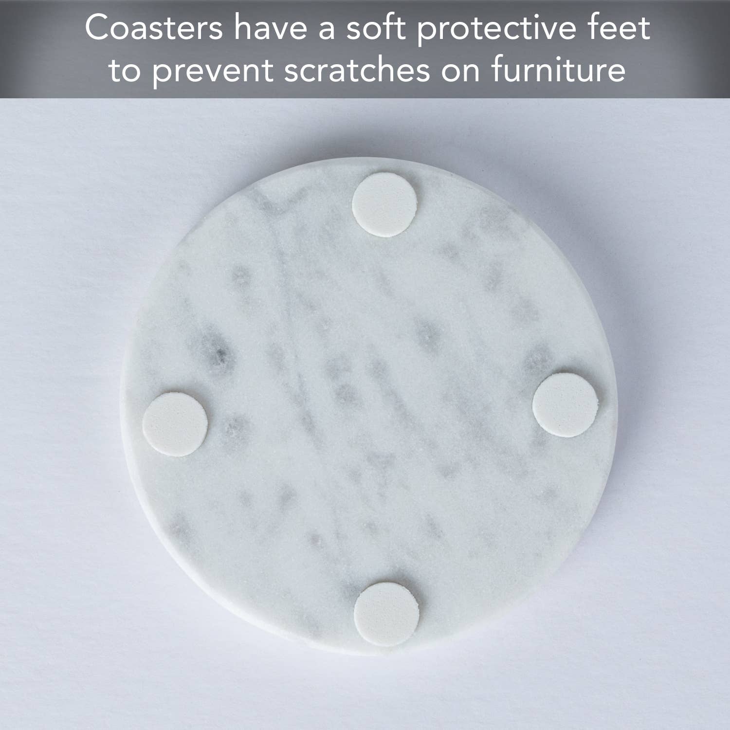 Thirstystone Natural White Marble Round Coasters 4pk
