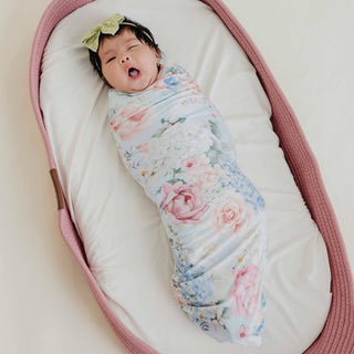 Genevieve Floral Knit Swaddle Blanket
