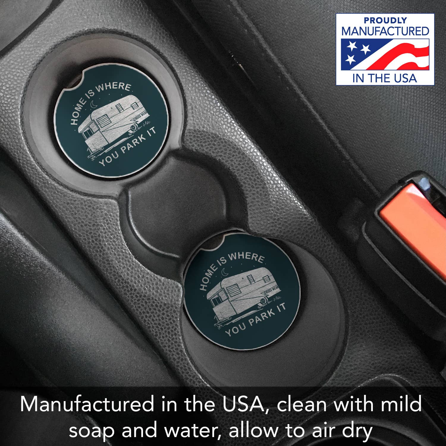 Park It Absorbent Stone Car Coaster 1pk