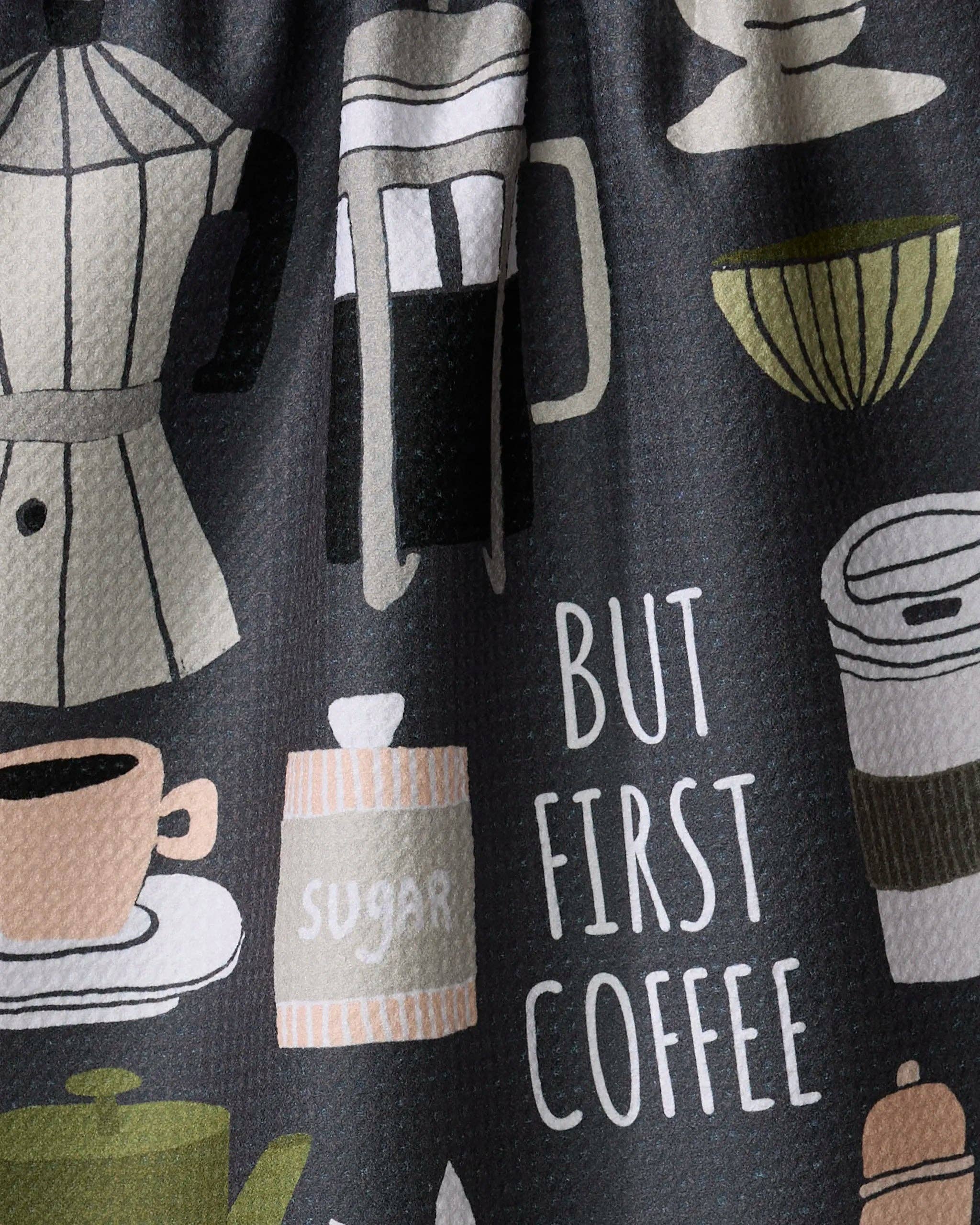 Geometry But First, Coffee Tea Towel | Funny Kitchen Towel