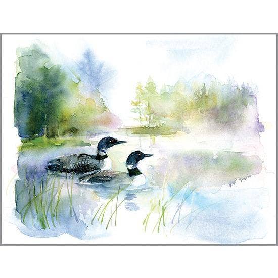 Packaged Blank Note Cards - Loons on Lake