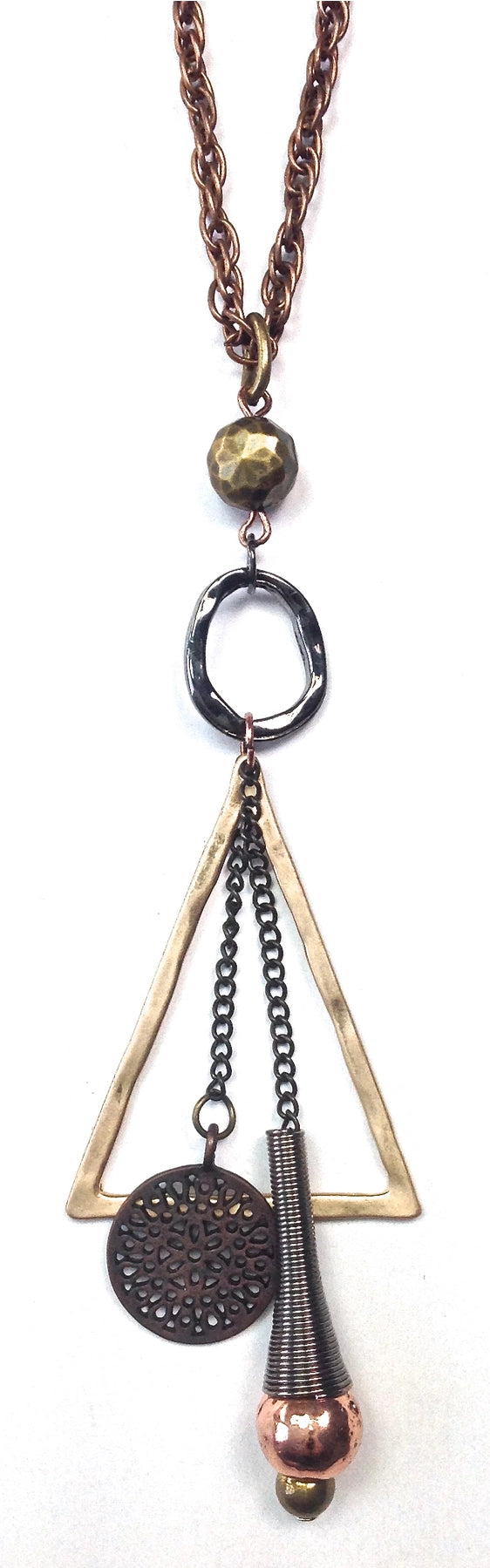 Necklace Chain w/ Triangle Collage Dangle