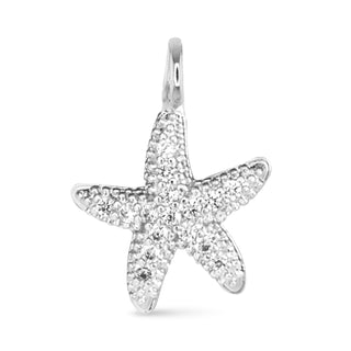Sterling silver dipped cubic zirconia starfish charm for Add-A-Charm necklaces and bracelets