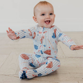 All Star Baseball Zip-Up Footie Pajama