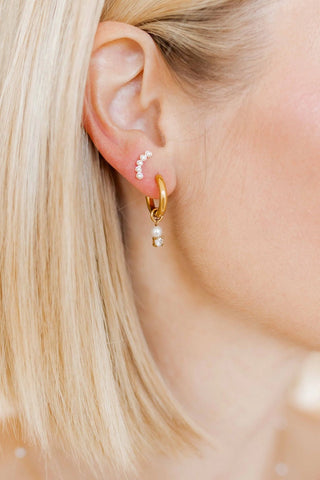 Abigail Pearl Gold Screwback Stud Earrings