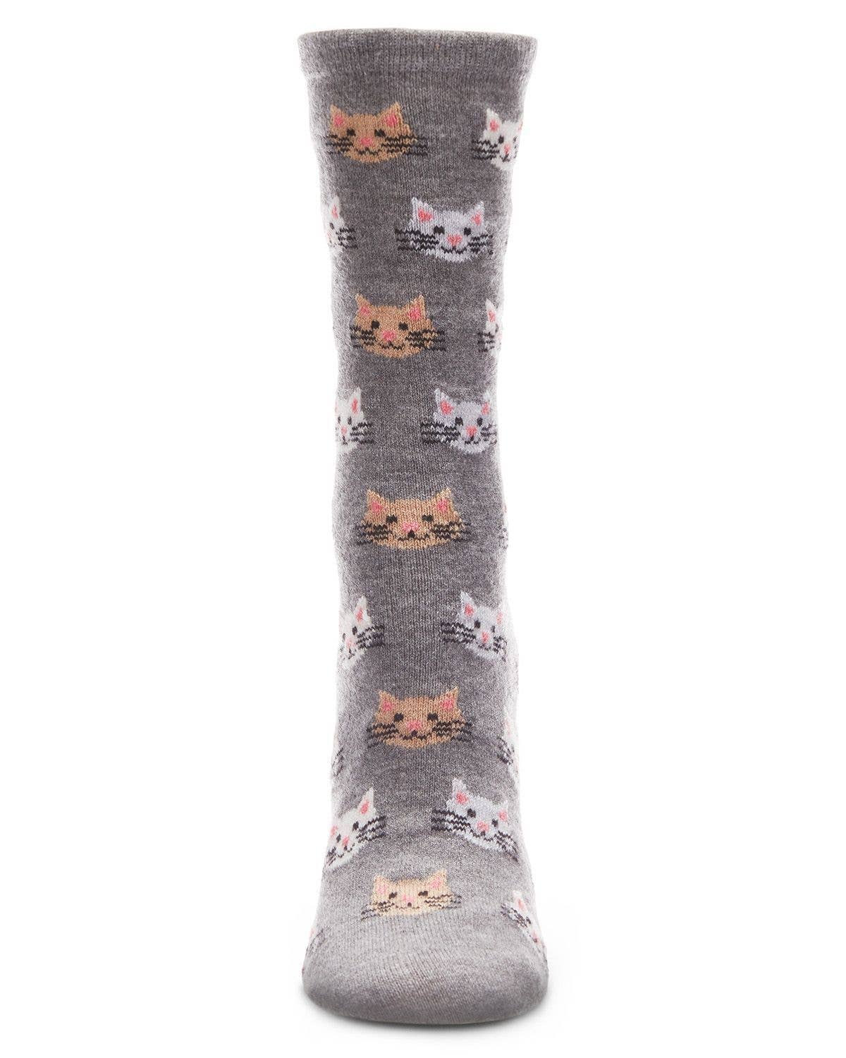 Cat Face Cashmere Women's Crew Socks