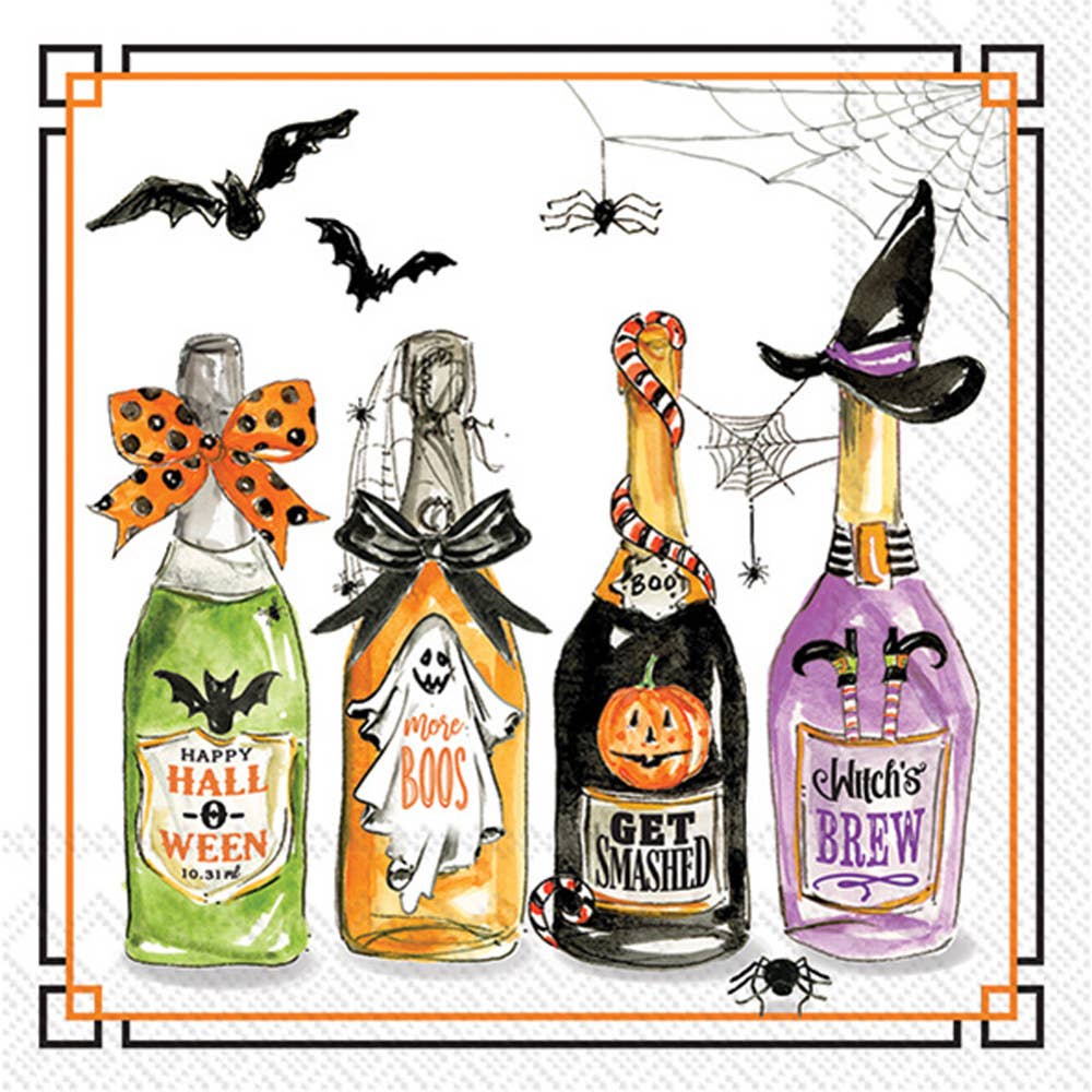 Paper Cocktail Napkin Halloween Bottles