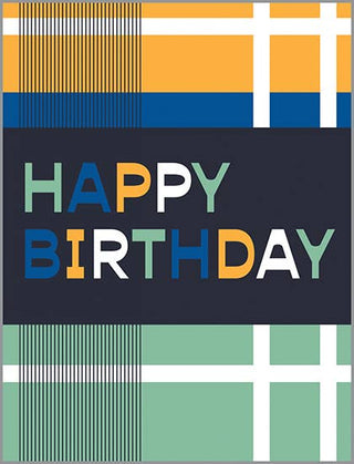 Birthday Greeting Card - Mod Plaid