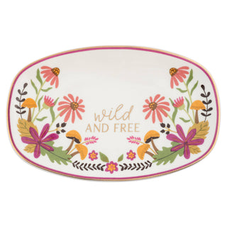 Oval Porcelain Floral Trinket Tray