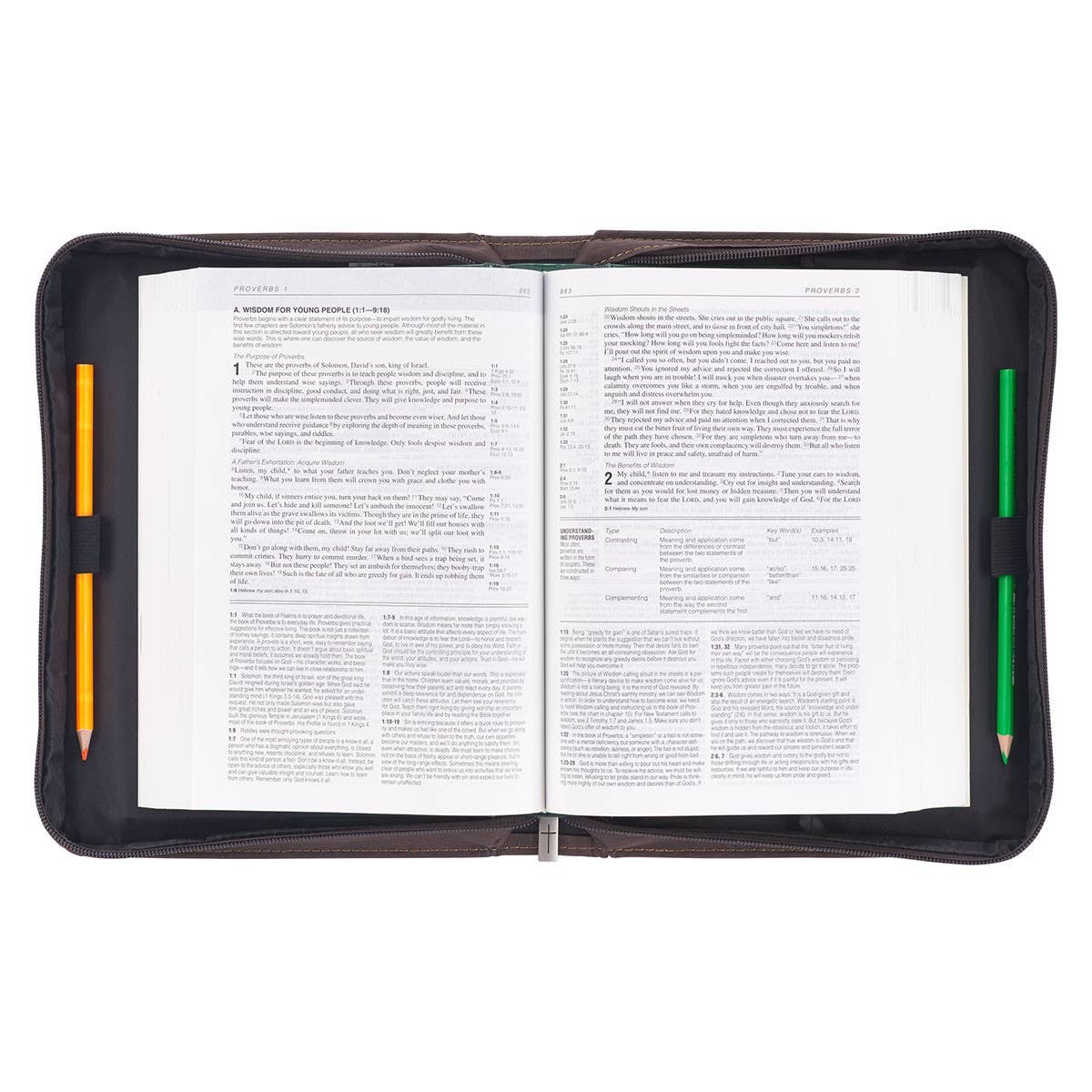 Be Strong & Courageous Portfolio Faux Leather Bible Cover