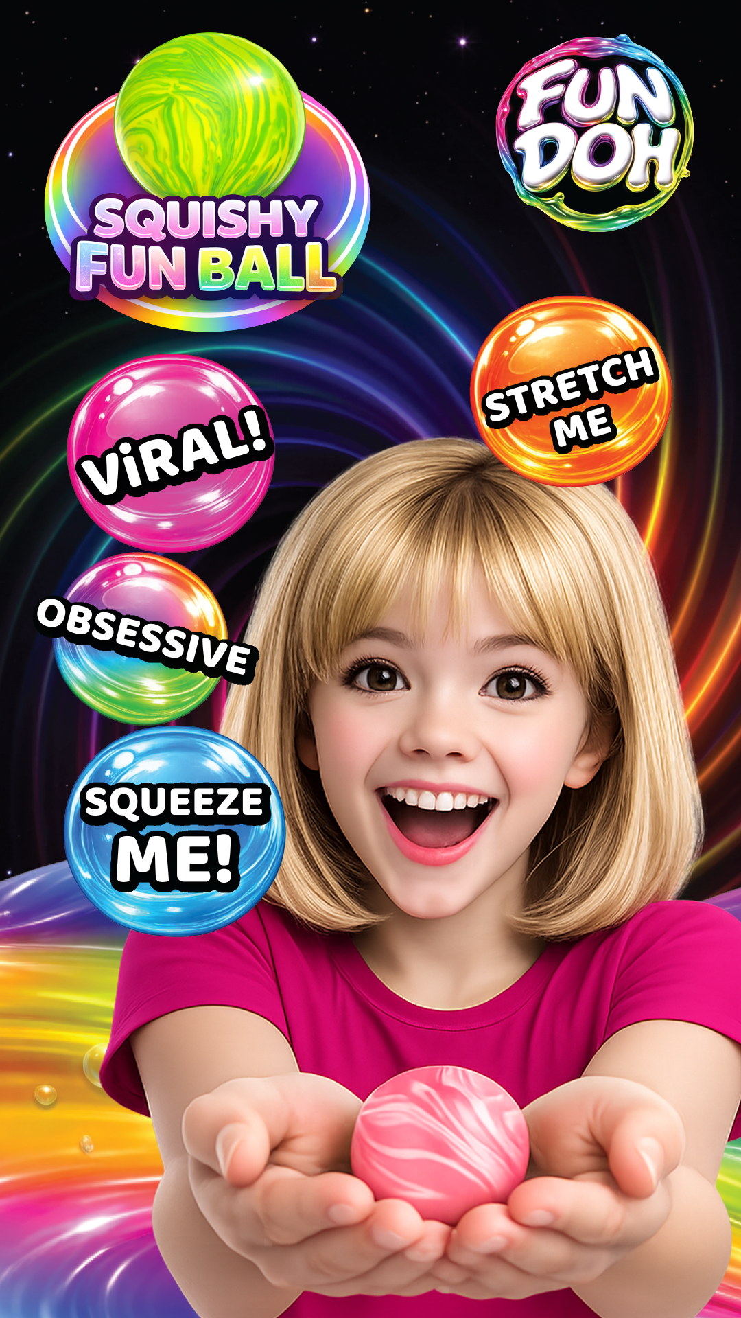 Fun Doh Squishy Fun Fidget Ball