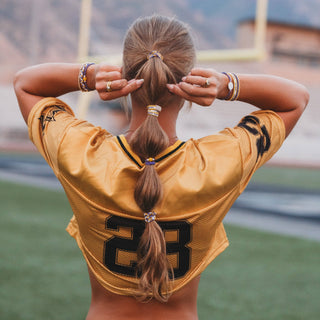 Game Day Purple & Yellow Hair Tie Bracelets by K'lani