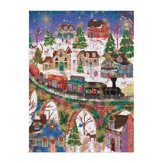 Joy Laforme Twinkletown Express 1000-Piece Foil Puzzle | Christmas Puzzle