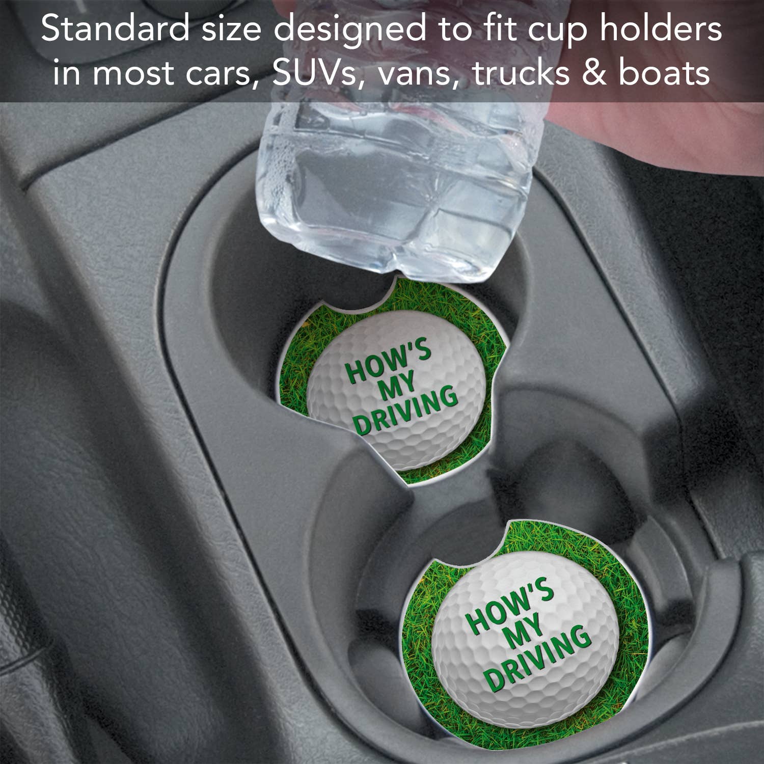 How's My Driving Absorbent Stone Car Coaster 1 Pk