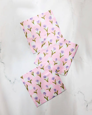 Geometry Tulip Town Dishcloth Set of 3 – Pink Tulip Dishcloths