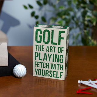 The Art Of Playing Fetch Box Sign