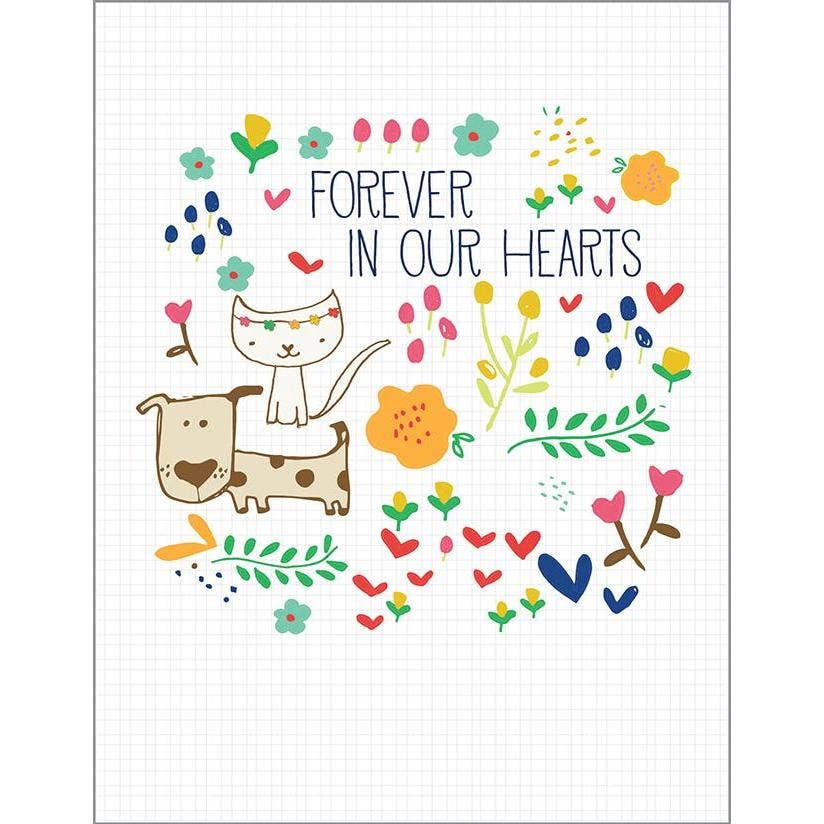 Pet Sympathy Greeting Card - Forever in Hearts