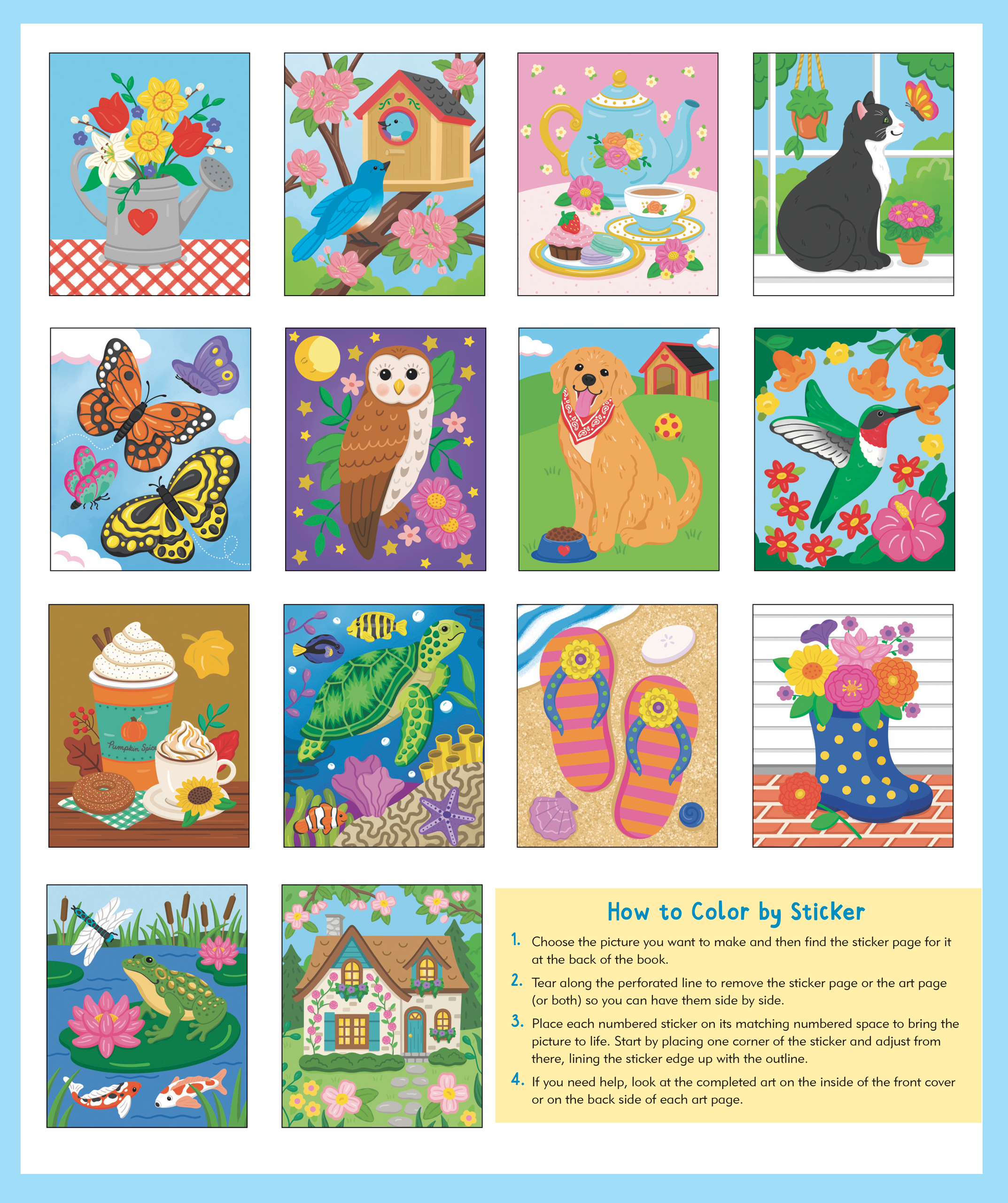 Large Print Color-by-Sticker Book: Calming Creations