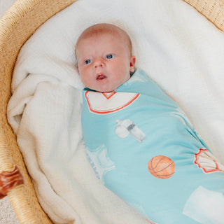 Slam Dunk Basketball Knit Swaddle Blanket