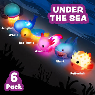 Tub Works Under the Sea Light-Up Bath Toys, 6-Pack