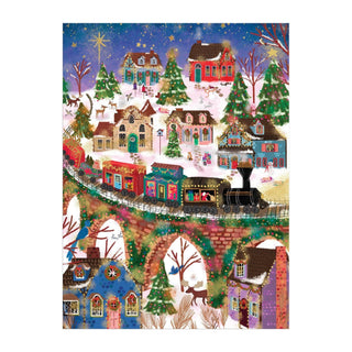 Joy Laforme Twinkletown Express 1000-Piece Foil Puzzle | Christmas Puzzle