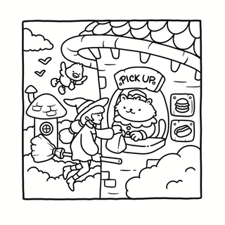 Cozy Witchy Halloween Coloring Book