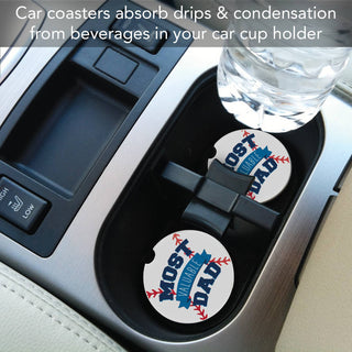 Most Valuable Dad Absorbent Stone Car Coaster 1pk