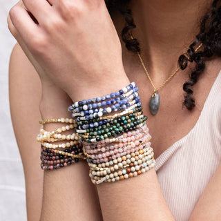 Scout Mother of Pearl & Gold Stone Wrap Bracelet & Necklace
