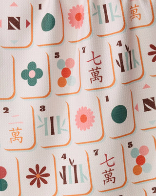 Geometry Cypress Tile Toss Mahjong Tea Towel