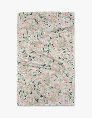 Geometry Blossoms Tea Towel – Soft Floral Watercolor Kitchen Towel