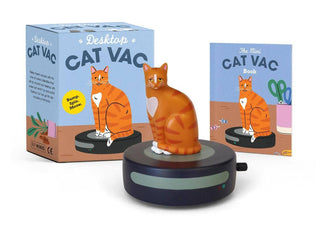 funny wind-up desktop cat vacuum toy with mini cat book gift set