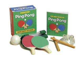 mini desktop ping pong set with paddles net and ball