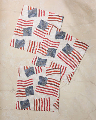Patchwork Pride dishcloth set by Geometry, patriotic American flag kitchen cloths