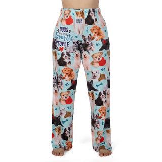 Dogs Are My Favorite People lounge pants by Brief Insanity with cute dog graphic print