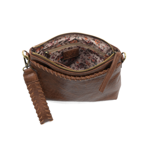 Oakleigh Whipstitch Top Zip Wristlet/Crossbody