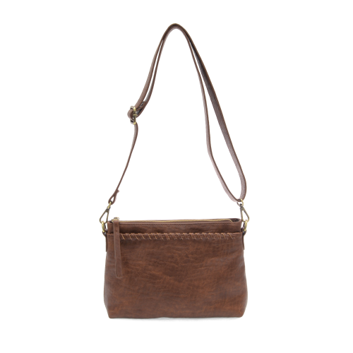 Oakleigh Whipstitch Top Zip Wristlet/Crossbody