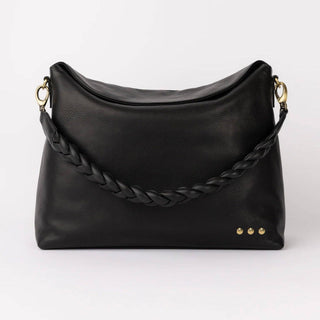 Shay Braided Strap Pebbled Leather Crossbody Bag