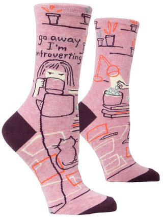 Go Away I'm Introverting Women's Crew Socks