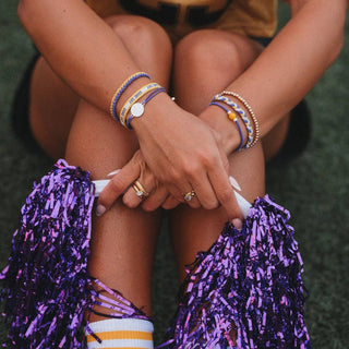 Game Day Purple & Yellow Hair Tie Bracelets by K'lani