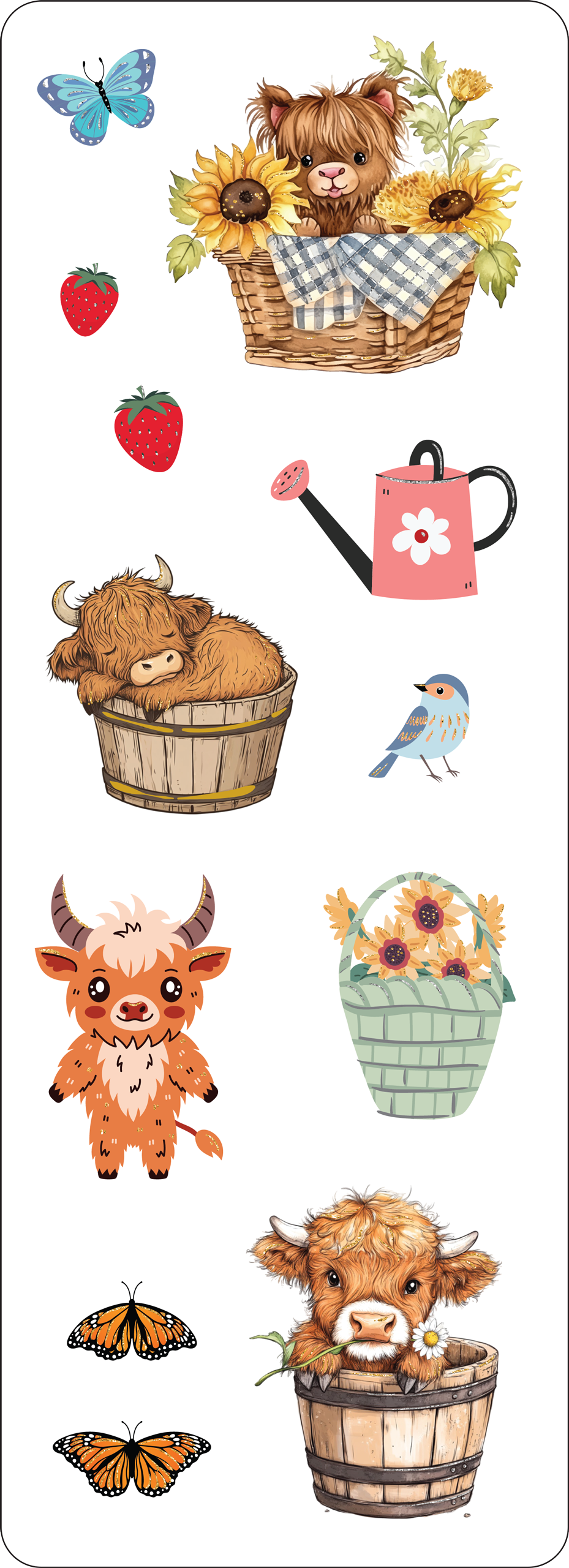 Highland Cows Sticker Set