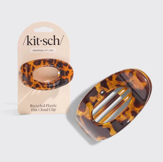 Kitsch Recycled Plastic Medium Flat Cloud Hair Clip - Tortoise
