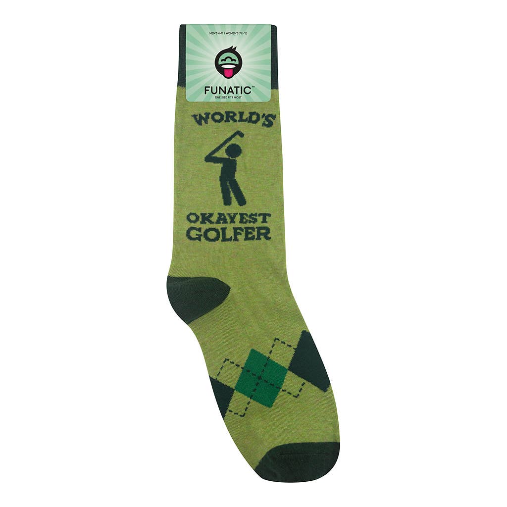 Funny Golf Socks, World's Okayest Golfer